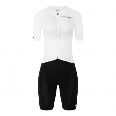 BTTLNS Zephyros ONE Hyper Aero Womens Short Sleeve Trisuit Divine Black/Pearl White 