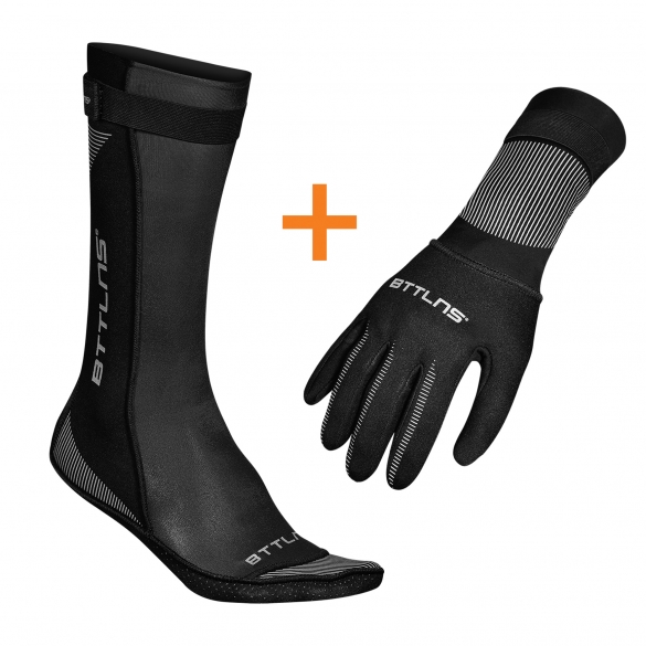 BTTLNS Neoprene swim socks and swim gloves bundle 0120016-010