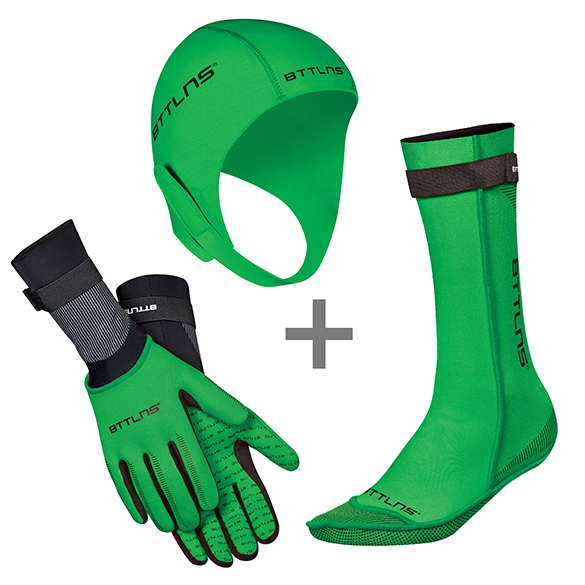 BTTLNS Neoprene accessories bundle green 0120010+0120011+0120012-040